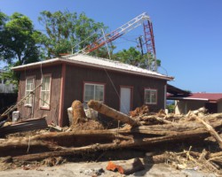 September 2017: Another view of compound with debris deposits