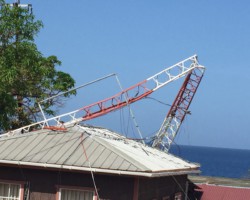 September 2017: Main broadcast tower at Loubiere was destroyed by the ferocious hurricane winds