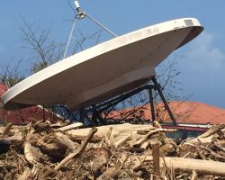 September 2017: Debris around the Moody satellite dish - the base suffered some damage